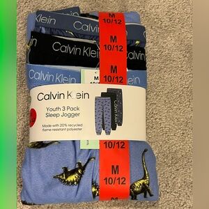NWT boys Calvin Klein set of 3 sleep joggers size M 10/12